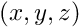 $ (x,y,z) $